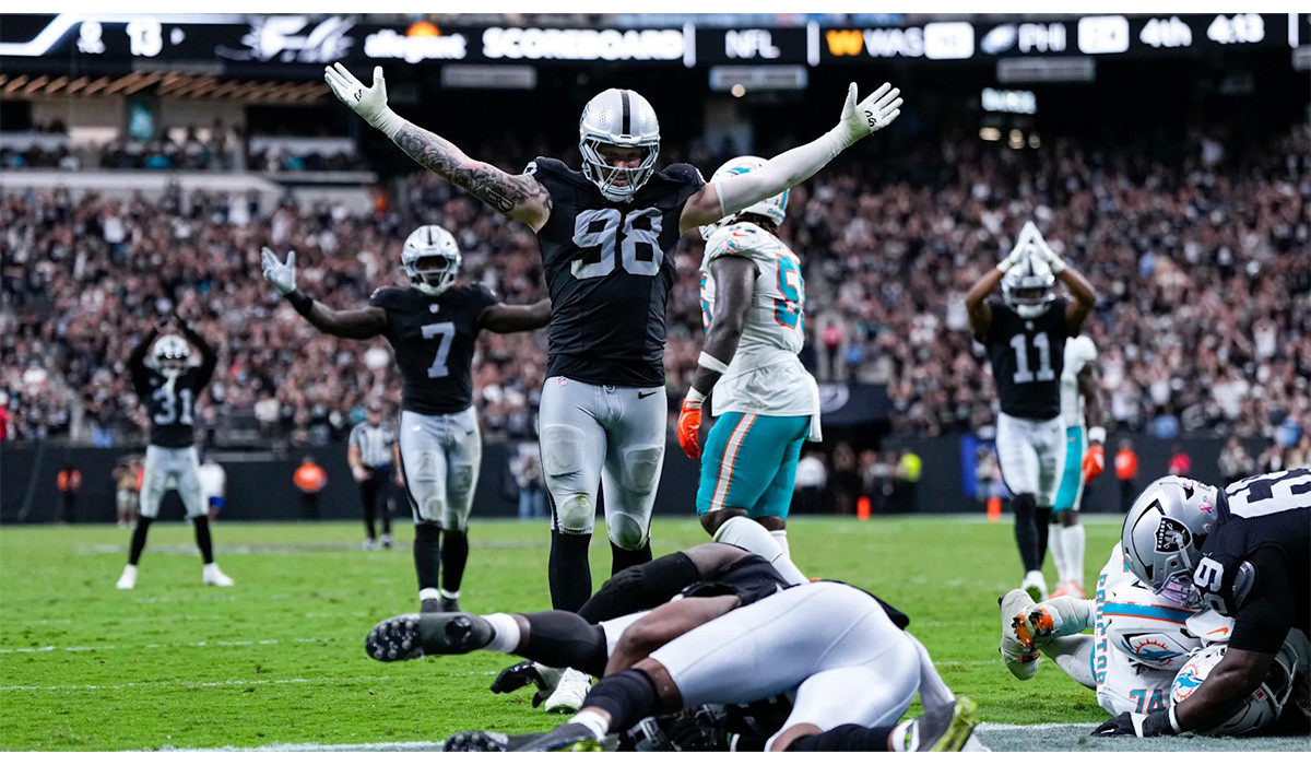 Raiders D, Jeanty dominate in season opening win over Miami